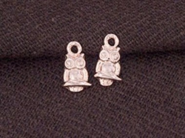 925 Sterling Silver Rose Gold Vermeil Style Tiny Owl Charms.