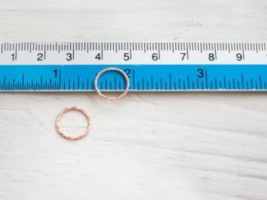 925 Sterling Silver Rose Gold Vermeil Style Diamond Cut Circle Links, Connectors 12x1 mm.