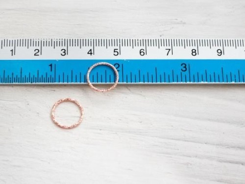 4 of 925 Sterling Silver Rose Gold Vermeil Style Diamond Cut Circle Links, Connectors 12x1 mm. Polish Finished