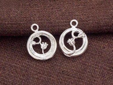 925 Sterling Silver Lily of the valley Charms 11.5mm