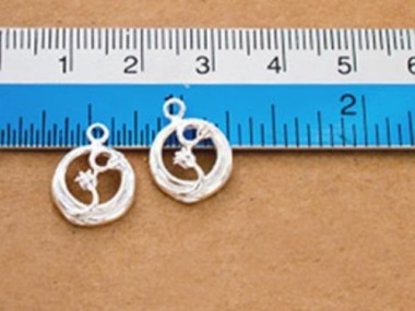 925 Sterling Silver Lily of the valley Charms 11.5mm