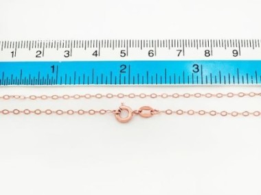 925 Sterling Silver Rose Gold Vermeil Style Marquise Chain Necklace 1.5x2.5 mm.