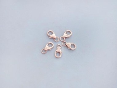 925 Sterling Silver Rose Gold Vermeil Style Pear Lobster Clasps 5x8 mm.