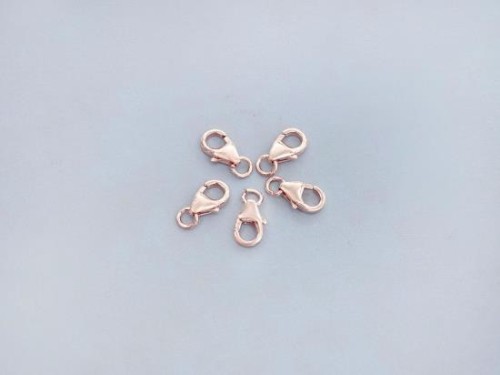 5 of 925 Sterling Silver Rose Gold Vermeil Style Pear Lobster Clasps 5x8 mm.