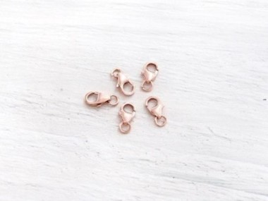 925 Sterling Silver Rose Gold Vermeil Style Pear Lobster Clasps 5x8 mm.