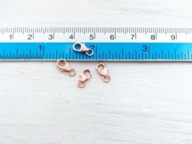 925 Sterling Silver Rose Gold Vermeil Style Pear Lobster Clasps 5x8 mm.