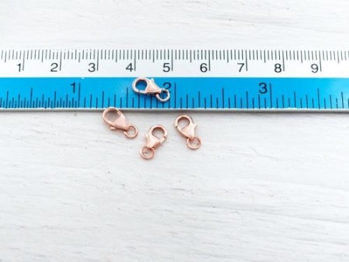 5 of 925 Sterling Silver Rose Gold Vermeil Style Pear Lobster Clasps 5x8 mm.