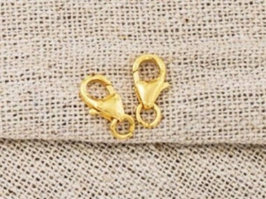 925 Sterling Silver Gold Vermeil Style Pear Lobster Clasps 5x8 mm.