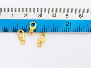 925 Sterling Silver Gold Vermeil Style Pear Lobster Clasps 5x8 mm.