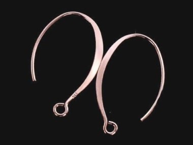 925 Sterling Silver Rose Gold Vermeil Style Earwires 15x25 mm.