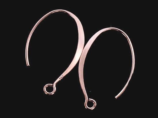 2 pairs of 925 Sterling Silver Rose Gold Vermeil Style Earwires 15x25 mm.