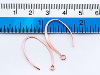 925 Sterling Silver Rose Gold Vermeil Style Earwires 15x25 mm.