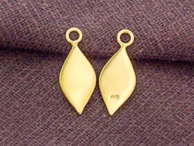 925 Sterling Silver Gold Vermeil Style Drop Charms 7x13.5mm.