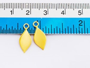 925 Sterling Silver Gold Vermeil Style Drop Charms 7x13.5mm.