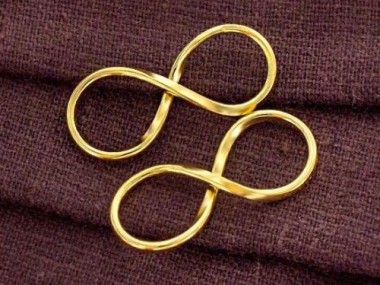 925 Sterling Silver Gold Vermeil Style Infinity Links 30x12mm.