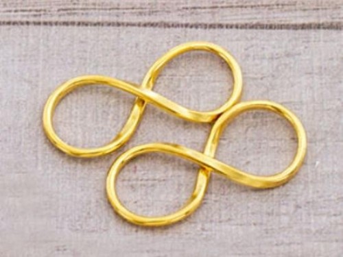 2 of 925 Sterling Silver Gold Vermeil Style Infinity Links 30x12mm.