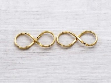 925 Sterling Silver Gold Vermeil Style Infinity Links 30x12mm.