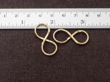 925 Sterling Silver Gold Vermeil Style Infinity Links 30x12mm.