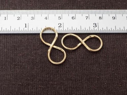 2 of 925 Sterling Silver Gold Vermeil Style Infinity Links 30x12mm.