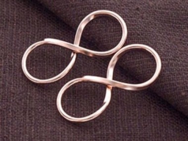 925 Sterling Silver Rose Gold Vermeil Style Infinity Links 30x12mm.