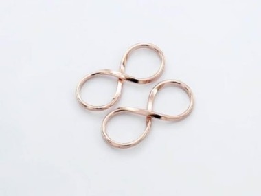 925 Sterling Silver Rose Gold Vermeil Style Infinity Links 30x12mm.