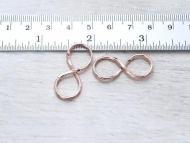 925 Sterling Silver Rose Gold Vermeil Style Infinity Links 30x12mm.