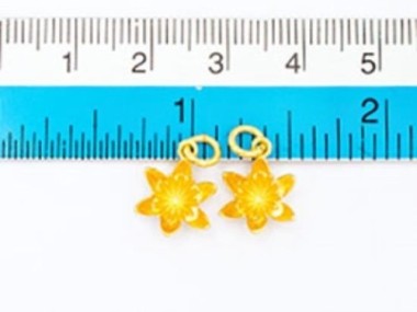 925 Sterling Silver Gold Vermeil Style Lotus Charms 11mm.