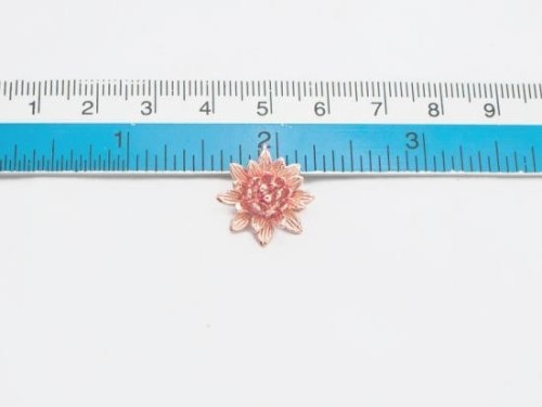 1 of 925 Sterling Silver Rose Gold Vermeil Style Lotus Flower Pendant 16mm.