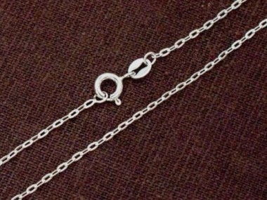 925 Sterling Silver Flat Cable Chain Necklace 1x2.5 mm.