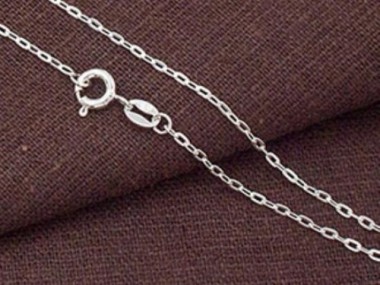 925 Sterling Silver Flat Cable Chain Necklace 1x2.5 mm.