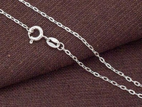 20 inches of 925 Sterling Silver Flat Cable Chain Necklace 1x2.5 mm. , Delicate Chain