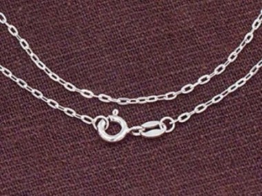 925 Sterling Silver Flat Cable Chain Necklace 1x2.5 mm.