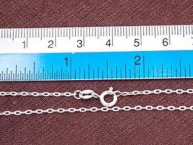 925 Sterling Silver Flat Cable Chain Necklace 1x2.5 mm.