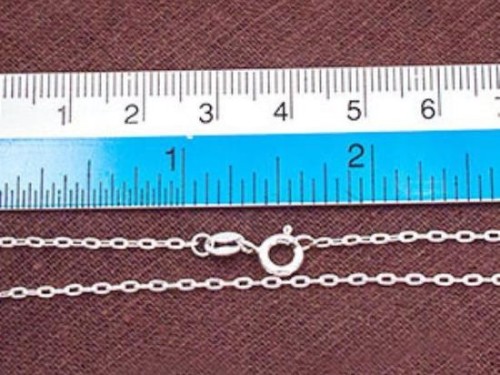 20 inches of 925 Sterling Silver Flat Cable Chain Necklace 1x2.5 mm. , Delicate Chain