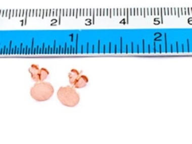 925 Sterling Silver Rose Gold Vermeil Style Tiny Circle Disc Stud Earrings 6mm.,