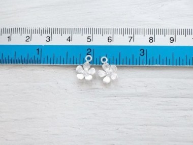 925 Sterling Silver Flower Charms 10mm.