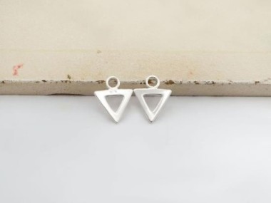 925 Sterling Silver Triangle Charms 8.5x7.5 mm.