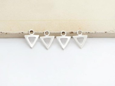 925 Sterling Silver Triangle Charms 8.5x7.5 mm.