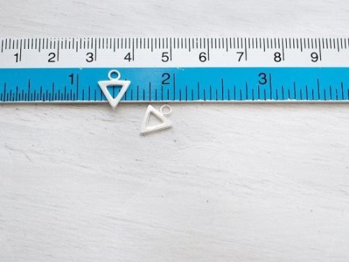 4 of 925 Sterling Silver Triangle Charms 8.5x7.5 mm. Polish Finished .