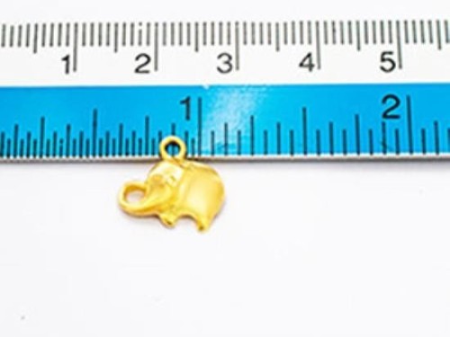 2 of 925 Sterling Silver 24k Gold Vermeil Style Elephant Charms 8x12 mm.