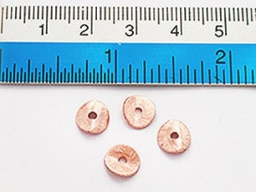 10 of Karen hill tribe Rose Gold Vermeil Style Brushed Curve Disc Beads 7.5mm.