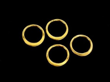 925 Sterling Silver Gold Vermeil Style Circle Links, Connectors 9 mm.