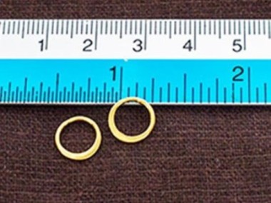 925 Sterling Silver Gold Vermeil Style Circle Links, Connectors 9 mm.