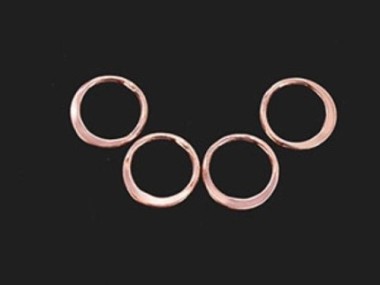 925 Sterling Silver Rose Gold Vermeil Style Circle Links, Connectors 9 mm.