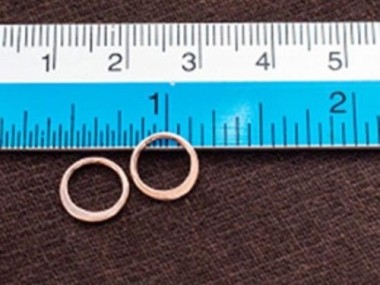 925 Sterling Silver Rose Gold Vermeil Style Circle Links, Connectors 9 mm.