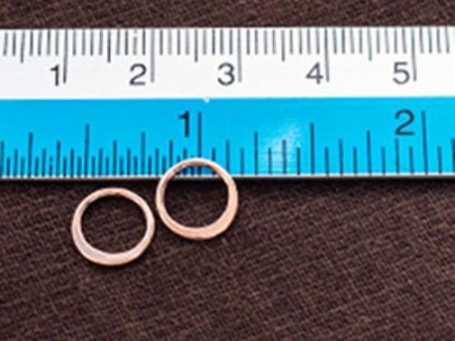 4 of 925 Sterling Silver Rose Gold Vermeil Style Circle Links, Connectors 9 mm. Polish Finished