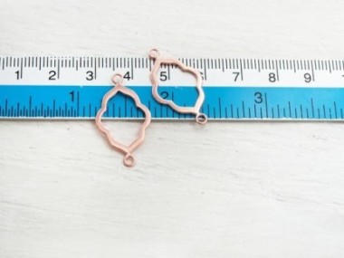 925 Sterling Silver Rose Gold Vermeil Style Moroccan Style Drop Links, Connectors 15x20 mm.