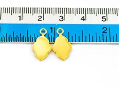 925 Sterling Silver Gold Vermeil Style Moroccan Style Drop Charms 9x13mm.