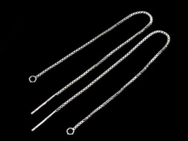 2 pairs of 925 Sterling Silver Ear Threads 100 mm.