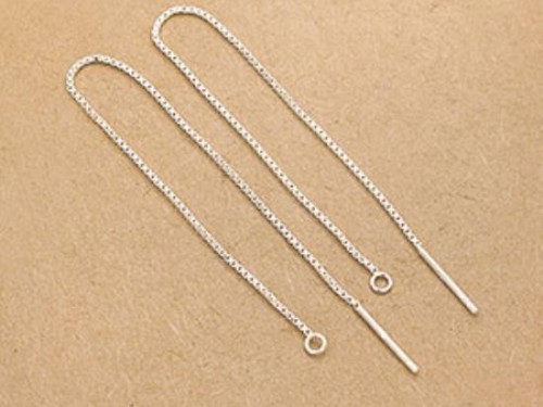 2 pairs of 925 Sterling Silver Ear Threads 100 mm.